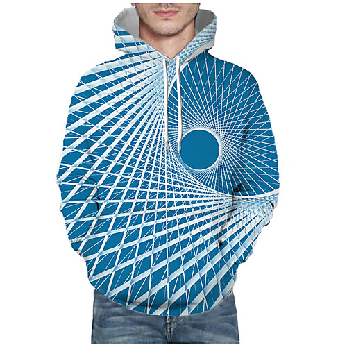 

Men's Pullover Hoodie Sweatshirt Graphic Abstract 3D Front Pocket Hooded Daily 3D Print 3D Print Casual Hoodies Sweatshirts Long Sleeve Light Blue