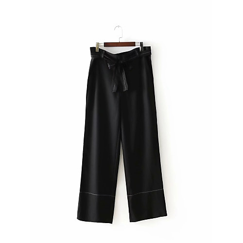 

Women's Basic Streetwear Comfort Daily Going out Pants Chinos Pants Solid Colored Full Length Pocket Black