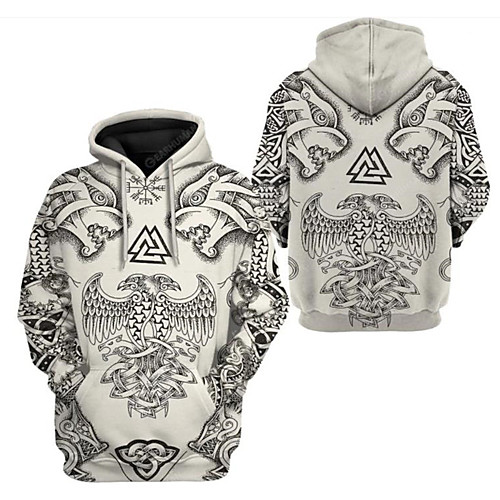 

Inspired by viking Viking Cosplay Costume Hoodie Terylene Print Printing Harajuku Graphic Hoodie For Women's / Men's