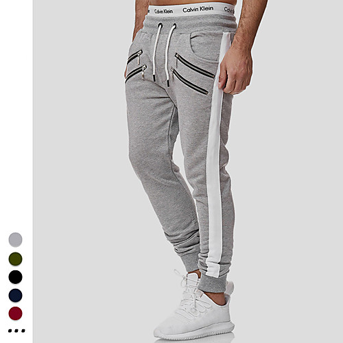 

Men's Sweatpants Joggers Jogger Pants Athletic Bottoms Drawstring Cotton Winter Fitness Gym Workout Running Training Exercise Thermal Warm Breathable Soft Sport Stripes Solid Colored Black Army Green