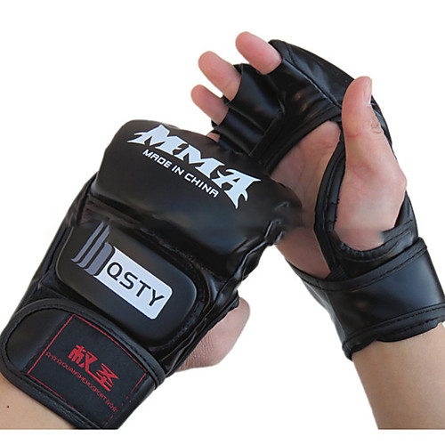 

Boxing Gloves For Boxing Fingerless Gloves Protective Leather Black Red