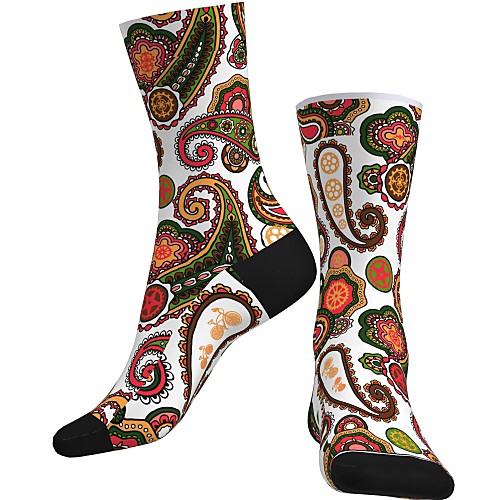 

Crew Socks Compression Socks Calf Socks Athletic Sports Socks Cycling Socks Women's Men's Bike / Cycling Breathable Soft Comfortable 1 Pair Paisley Cotton Green S M / Stretchy