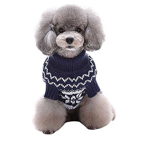 

christmas dog sweater winter dog&cat vintage holiday patterned pet sweaters, blue2, large