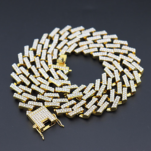 

Men's Necklace Cuban Link Friends European Alloy Silver Gold 50 cm Necklace Jewelry For Street