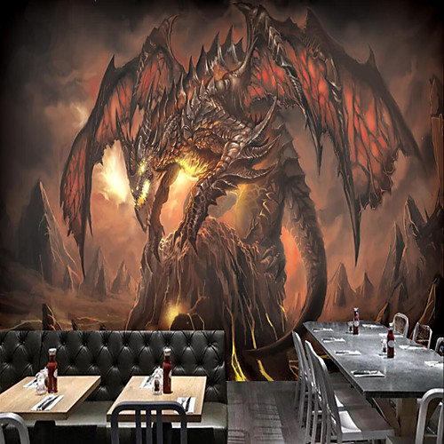

Mural Wallpaper Wall Sticker Covering Print Peel and Stick Removable Dragon Canvas Home Décor