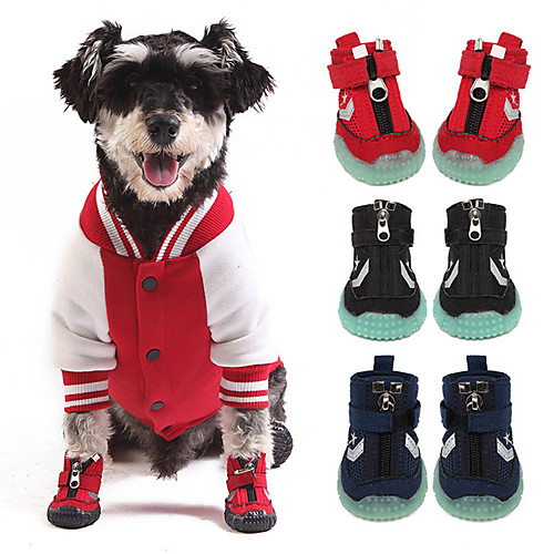 

Dog Boots / Shoes Snow Boots Anti-Slip Keep Warm Color Block For Pets Rubber Black