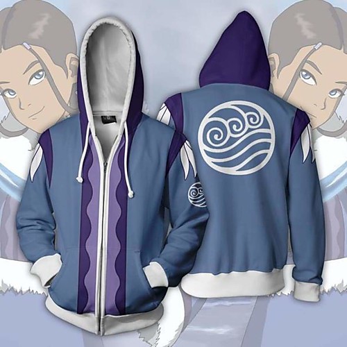 

Inspired by Avatar: The Last Airbender Katara Cosplay Costume Hoodie Terylene 3D Printing Hoodie For Women's / Men's