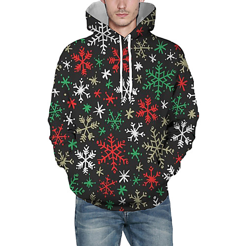 

Men's Pullover Hoodie Sweatshirt Print Graphic 3D Hooded Christmas Daily 3D Print Christmas Hoodies Sweatshirts Long Sleeve Black