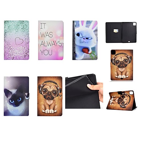

Case For Apple iPad Air 4 2020 10.9 iPad Pro 11 10 .2 2019 9.7 2017 2018 Mini 12345 Card Holder with Stand Pattern Full Body Cases Word Phrase Heart Animal PU Leather