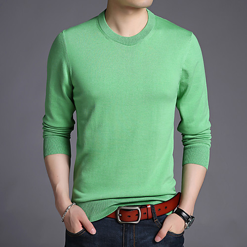 

Men's Stylish Basic Knitted Braided Geometric Solid Color Cardigan Pullover Sweater Cotton Long Sleeve Sweater Cardigans Crew Neck Fall Winter Blue Purple Red