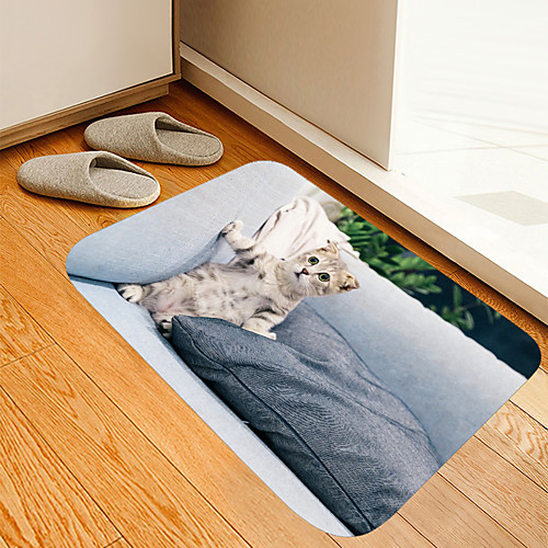 

Standing Kitten Digital Printing Floor Mat Modern Bath Mats Nonwoven Memory Foam Novelty Bathroom