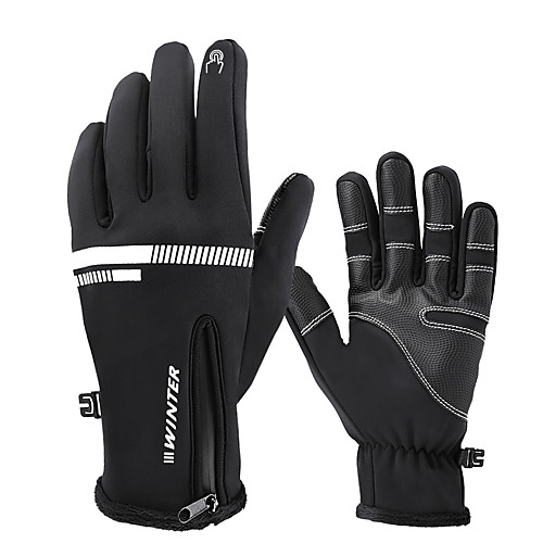 

Winter Bike Gloves / Cycling Gloves Touch Gloves Windproof Warm Full Finger Gloves Sports Gloves Black for Adults' Multisport Cycling / Bike