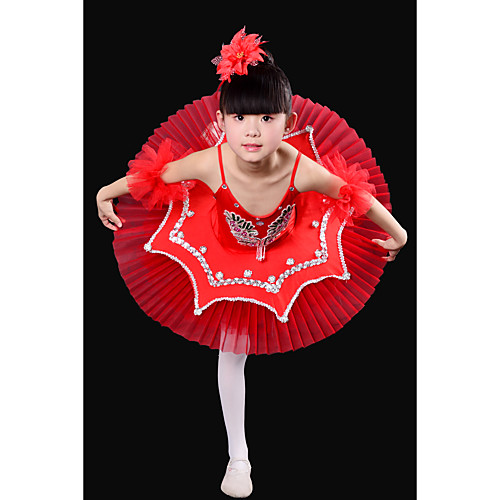 

Ballet Dancer Swan Lake Layered Dress Tutu Bubble Skirt Under Skirt Girls' Kid's Tulle Spandex Costume White / Red / Blue Vintage Cosplay Christmas Party Halloween Sleeveless Short Length
