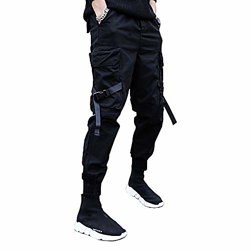 

mens casual pants Trousers multi-pockets Streetwear Harem fashion cargo joggers gym drawstring long pants