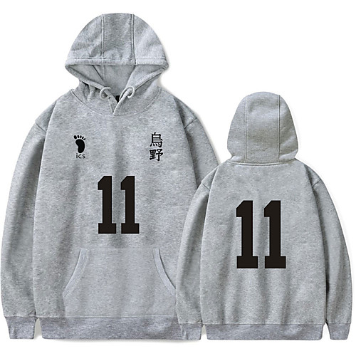 

Inspired by Haikyuu Kei Tsukishima Hoodie Anime Polyester / Cotton Blend Letter & Number Printing Harajuku Graphic Hoodie For Women's / Men's