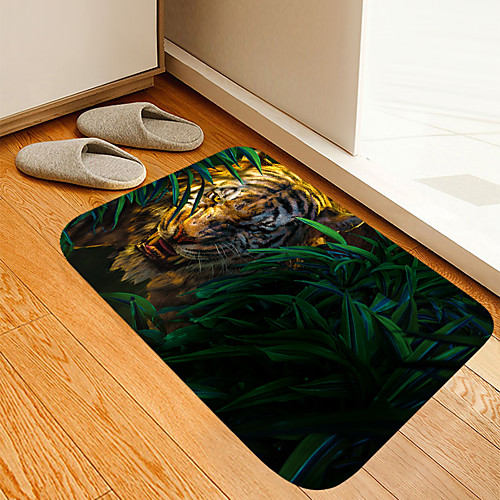 

One-Eyed Ferocious Jungle Tiger Digital Printing Floor Mat Modern Bath Mats Nonwoven Memory Foam Novelty Bathroom