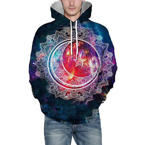 

Men's Pullover Hoodie Sweatshirt Print Graphic 3D Front Pocket Hooded Daily 3D Print 3D Print Casual Hoodies Sweatshirts Long Sleeve Navy Blue