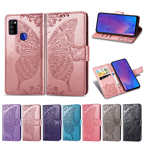 

Phone Case For OPPO Full Body Case Leather Flip OPPO A53 oppo A9 2020 Oppo A72 / A52 / A92 Card Holder Shockproof Flip Butterfly PU Leather