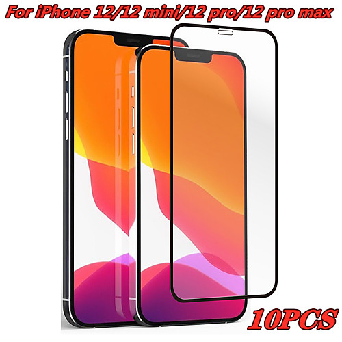 

10PCS 9H Full cover Tempered Glass For iPhone 12 Pro Max X XS XR Screen protector for iPhone 11 Pro Max 6 6s 7 8 Plus protective glass