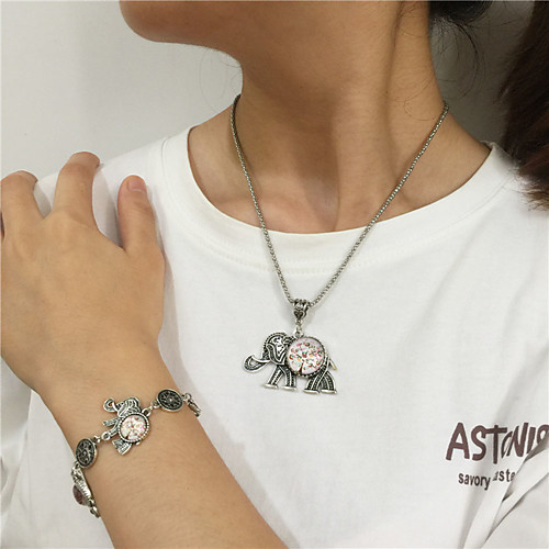 

Women's Jewelry Set Vintage Style Elephant Animal Happy Stylish Luxury Unique Design Ethnic Vintage Shell Earrings Jewelry Silver For Christmas Halloween Party Evening Street Gift 2pcs