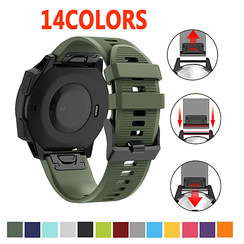 

Watchband for Garmin Fenix 6X 5X 5 5S Plus 3 3 HR Forerunner 935 Watch Quick Release Silicone Easy fit Wrist Band Strap 26mm 22mm 20mm 15colors