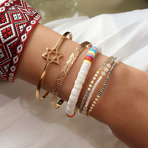 

4pcs Women's Bracelet Bangles Bead Bracelet Friendship Bracelet Fancy Fashion Wedding Birthday Luxury Unique Design Punk Trendy Boho Silicone Bracelet Jewelry Blue / Purple / Yellow For Christmas