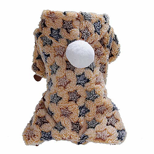 

winter pet dog puppy warm dot star print costume soft coat hoodie jacket apparel for dogs puppies easy to wear 1# xs