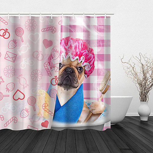 

Bathroom Shower Curtains And Hooks Rainbow Classic Polyester Cute Style In A Dog Bath 72 Inch