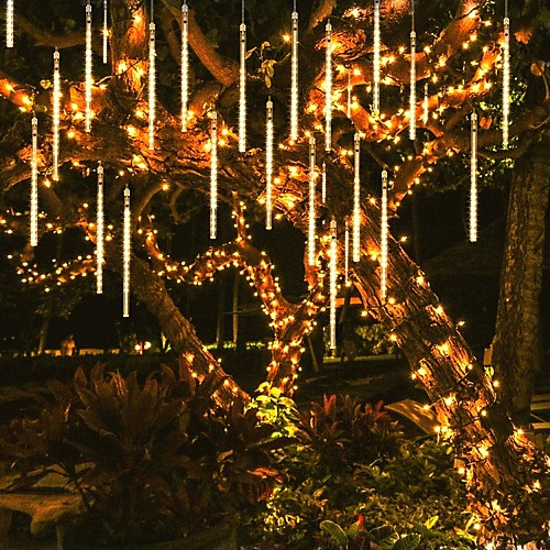 

Meteor Shower Rain Lights Waterproof 30cm 8 Tubes Holiday Raindrops LED Marquee String Lights for Indoor Outdoor Gardens Christimas Party Tree Wedding