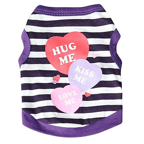 

Cat Dog Shirt / T-Shirt Vest Puppy Clothes Stripes Fashion Casual / Daily Keep Warm Windproof Winter Dog Clothes Puppy Clothes Dog Outfits Purple Blue Pink Costume for Girl and Boy Dog Cotton XXS XS S