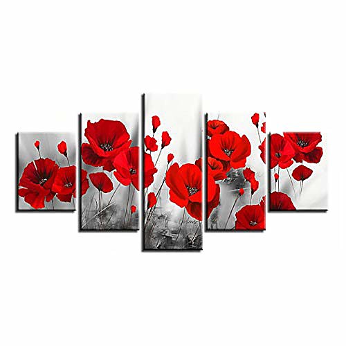 

5 Panel Wall Art Canvas Prints Painting Artwork Picture Flower Home Decoration Décor Rolled Canvas No Frame Unframed Unstretched