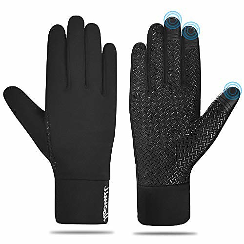 

touch screen winter running gloves for women men, lightweight warm gloves outdoor sports hiking climbing cycling driving windproof thin gloves for early spring or fall winter