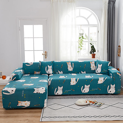 

Cat Print 1-Piece Sofa Cover Soft Stretch Slipcover Super Fit for 1~4 Cushion Couch Armchair/Loveseat/Three Seater/Four Seater/L shaped sofa,Easy to Install(1 Free Cushion Cover)