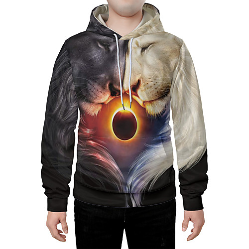 

Men's Plus Size Pullover Hoodie Sweatshirt Graphic 3D Animal Front Pocket Round Neck Daily Weekend 3D Print 3D Print Hoodies Sweatshirts Long Sleeve Rainbow