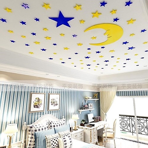 

Starry Sky Wall Stickers Kids Room & kindergarten, Removable Acrylic Home Decoration Wall Decal