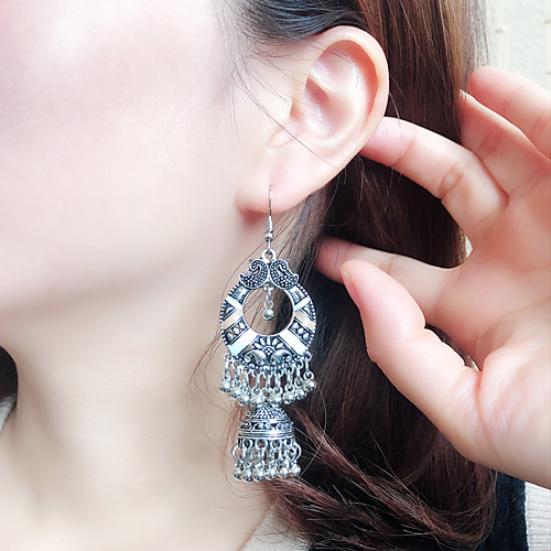

Women's Drop Earrings Hoop Earrings Earrings Tassel Fringe Holiday Fashion Sun Stylish Colorful Vintage Trendy Boho Resin Earrings Jewelry Blue / White / Black For Christmas Halloween Birthday Party