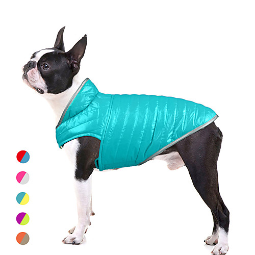 

Dog Coat Jacket Solid Colored For Indoor and Outdoor Use Christmas Casual / Daily Winter Dog Clothes Puppy Clothes Dog Outfits Warm Blue-Yellow Purple Red Costume for Girl and Boy Dog Cotton XS S M L