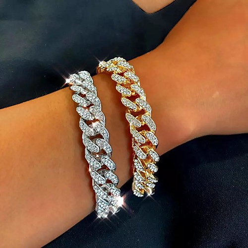 

Women's Bracelet Cuban Link Wave Fashion Trendy Alloy Bracelet Jewelry Silver / Gold For Party Evening Birthday
