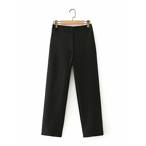 

Women's Basic Streetwear Comfort Daily Going out Dress Pants Pants Pants Solid Colored Ankle-Length Pocket Black