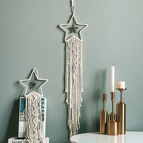 

Boho Dream Catcher Handmade Gift Wall Hanging Decor Art Ornament Craft Woven Macrame Nordic Star for Kids Bedroom Wedding Festival 10520cm