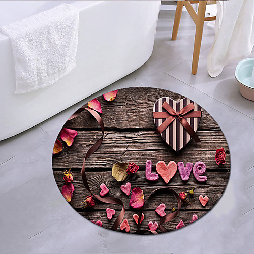 

Love Chocolate Round Mat Carpet Door Mat Bedroom Living Room Carpet Study Room Carpet Kitchen Bathroom Anti-slip Mat