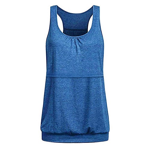 

Women's Round Neck Yoga Top Summer Navy Dark Gray Purple Gray Green Cotton Yoga Fitness Gym Workout Sport Activewear 4 Way Stretch Comfort Quick Dry Moisture Wicking Lightweight High Elasticity Loose