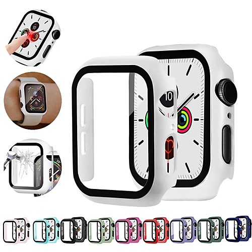 

Cases For Apple iWatch Apple Watch Series SE / 6/5/4/3/2/1 44mm 42mm 40mm 38mm Silicone / Tempered Glass Screen Protector Smart Watch Case