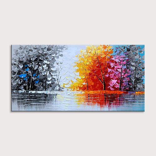 

Oil Painting Hand Painted - Abstract Landscape Modern Rolled Canvas (No Frame)