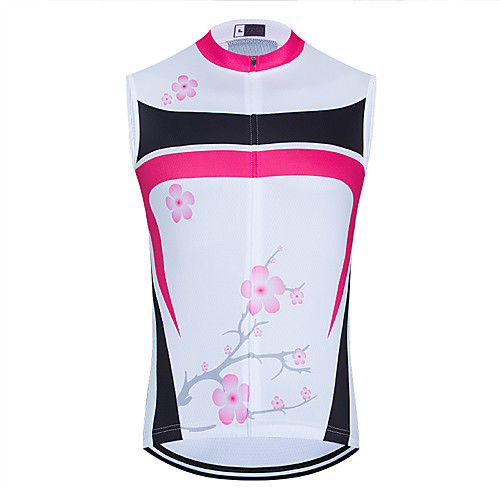 

21Grams Women's Sleeveless Cycling Jersey Cycling Vest Summer Fuchsia Floral Botanical Bike Vest / Gilet Jersey Mountain Bike MTB Road Bike Cycling Anatomic Design Quick Dry Moisture Wicking Sports