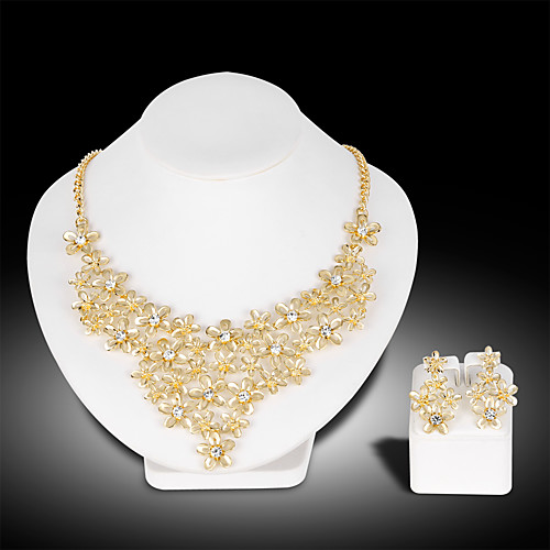 

Women's Jewelry Set Bridal Jewelry Sets Cut Out Flower Fashion Gold Plated Earrings Jewelry Gold For Christmas Wedding Halloween Party Evening Gift 1 set