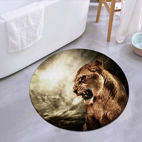 

Leopard Round Mat Carpet Door Mat Bedroom Living Room Carpet Study Room Carpet Kitchen Bathroom Anti-slip Mat