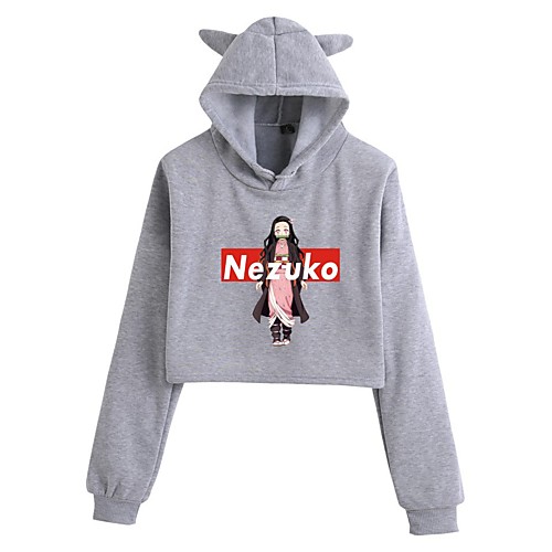 

Inspired by Cosplay Demon Slayer Kamado Nezuko Hoodie Crop Top Hoodie Polyster Harajuku Graphic Kawaii Top For Women's