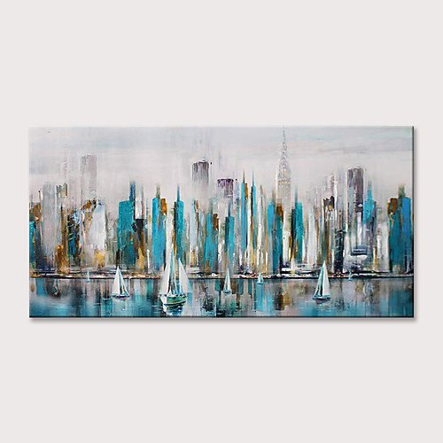 

Oil Painting Hand Painted Horizontal Abstract Landscape Modern Rolled Canvas (No Frame)