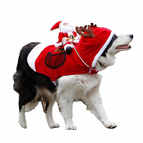 

royal wise running santa christmas pet costumes,santa dog costume dog apparel party dressing up clothing for small large dogs cats clothes pet outfit